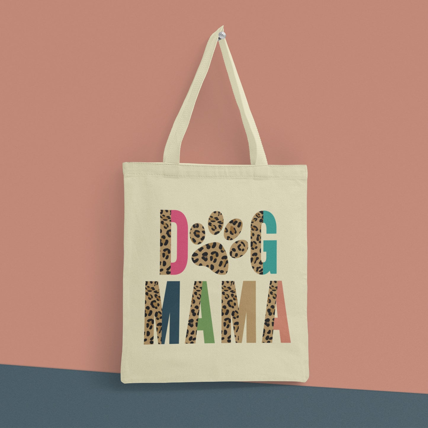 Dog Mama Leopard Tote Bag