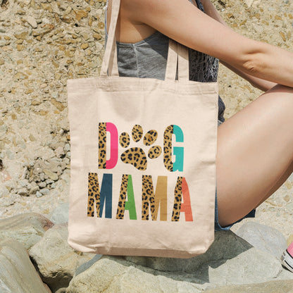 Dog Mama Leopard Tote Bag
