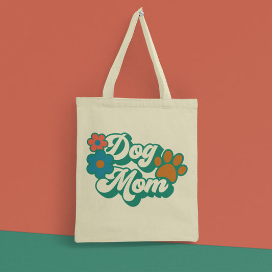 Dog Mom Retro Tote Bag