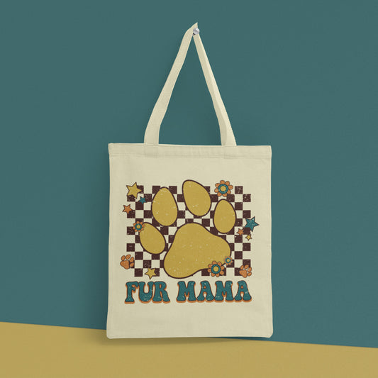 Fur Mama Retro Tote Bag