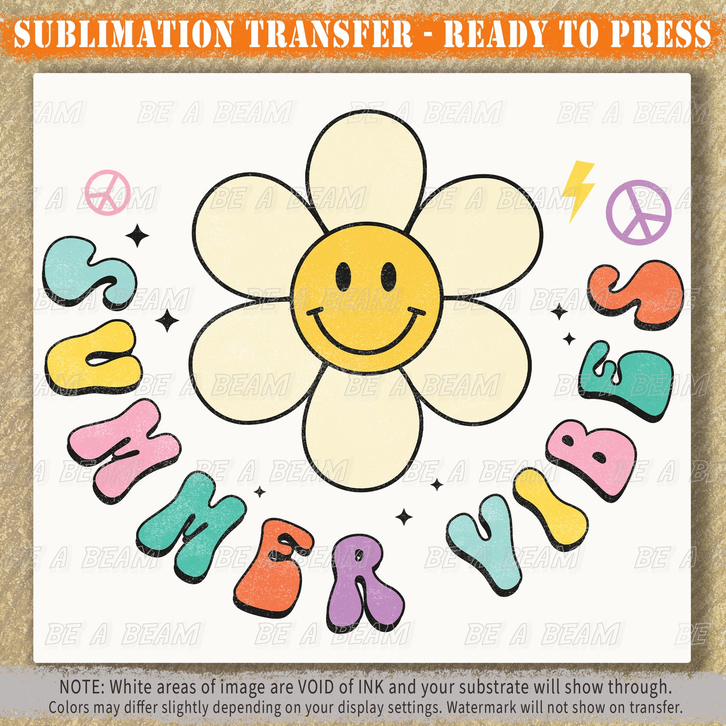 Summer Vibes Retro Sublimation Transfer