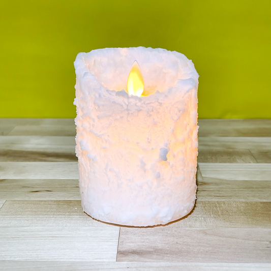 Bumpy White Moving Flame Candle