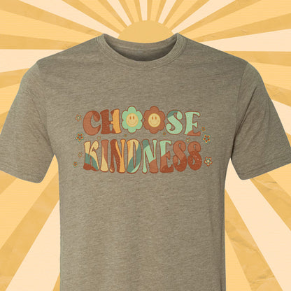 Choose Kindness Retro Flowers Tee